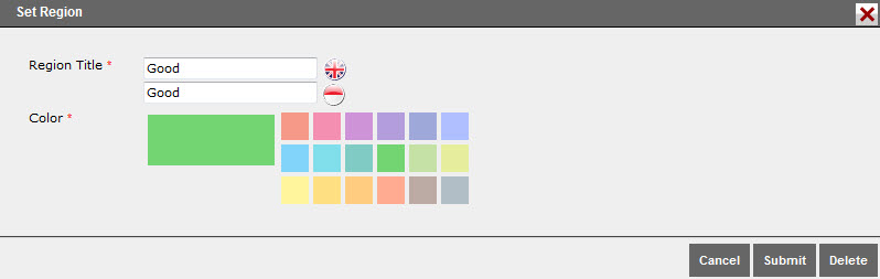 The user can set the matrix region such as