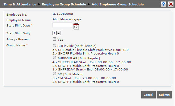 on Employee Group Schedule to add new employee shift group schedule ...